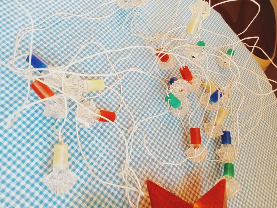 Instalație veche pom de Crăciun , de iarna, de colecție, Functionala