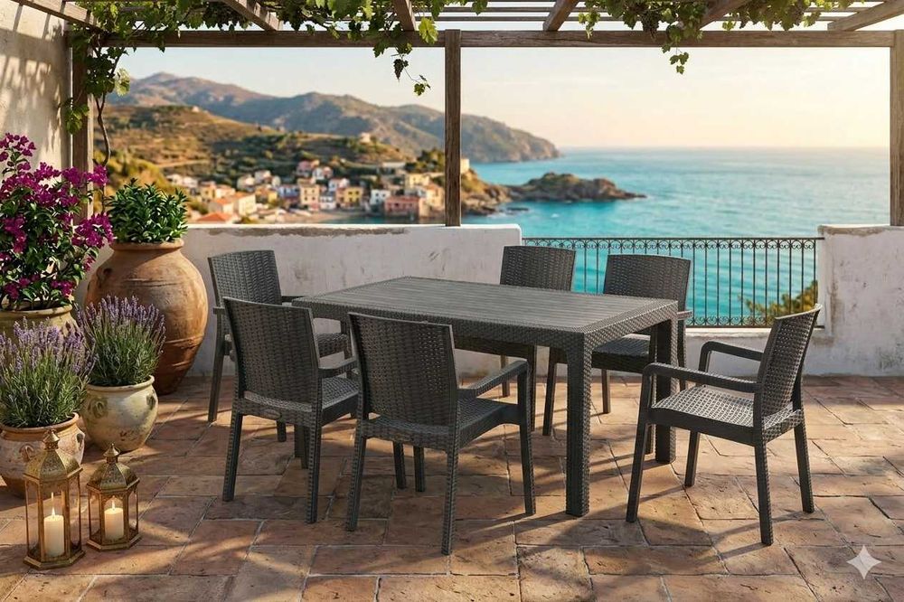 Градински комплект King с 6 стола – Стил, Комфорт и Избор от 3 Цвята