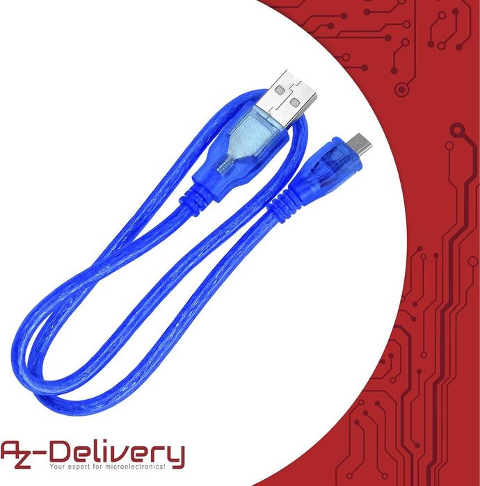 AZDelivery Разширителен щит за батерия, 18650, V3, с USB кабел