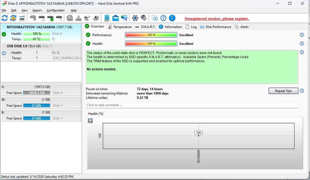 SSD NVMe 2TB Micron 2300 M.2 PCIe Gen3 x4