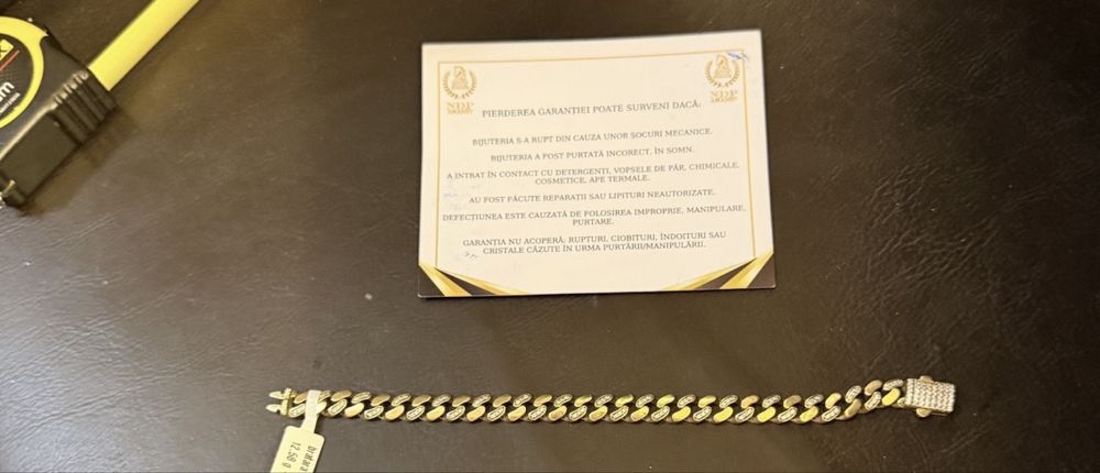 Bratara aur 14 k cuban 13 gr. 19 cm. Cu certificat pret 5850 lei