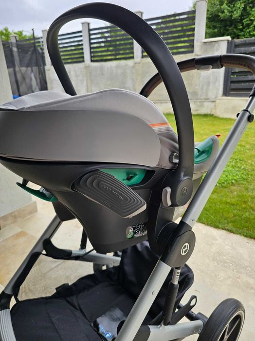 Carucior 3 in 1 Cybex Balios S Lux Stone Grey + Baza isofix One Cybex