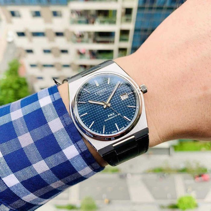 Tissot PRX 40mm Blue/Leather Powermatic 80