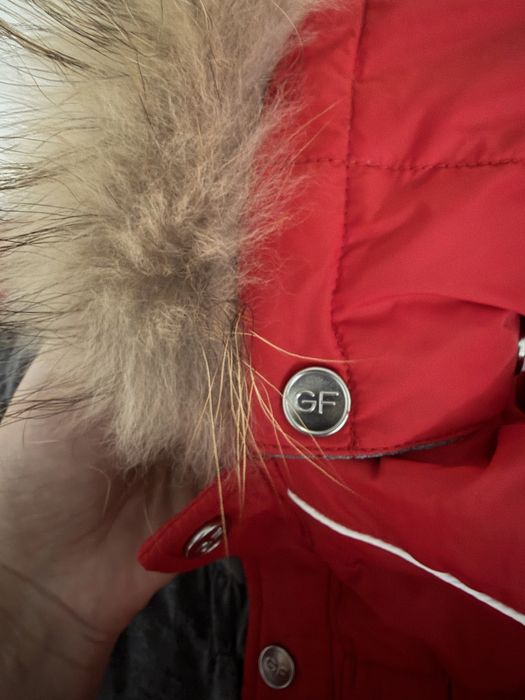 Geaca iarna bebe Gianfranco Ferre marime 3 luni 3M cu blană naturală