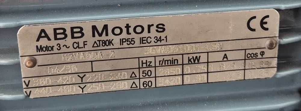 Motor trifazic ABB 0.75kw, 2850 r/min