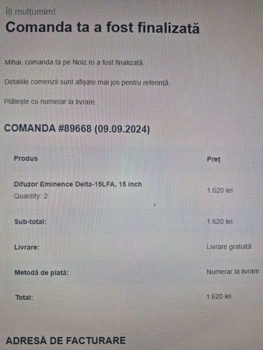 2 difuzoare de 15" 500W Eminence Delta ca noi