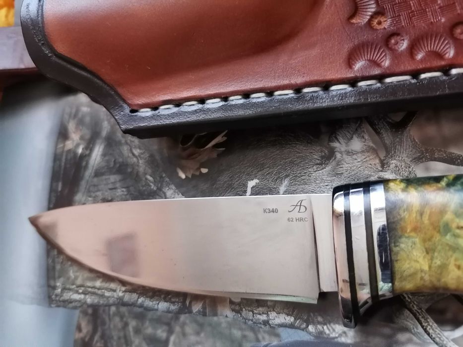Нож на Андрей Бирюков от К340 стомана закален на 62hrc