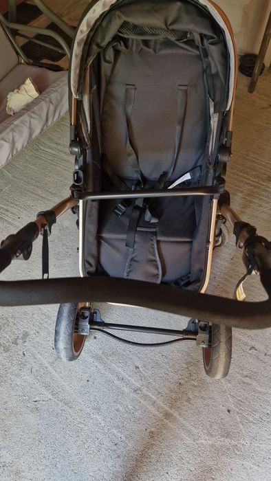 Carucior copii 3 in 1 Wonderbb, reversibil, scoica, suspensii, negru-g