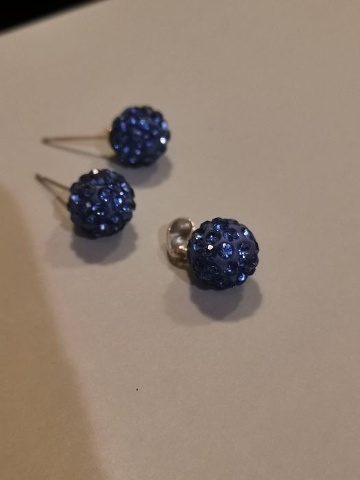 Сребърен к-т с нежно сини камъчета Сваровски