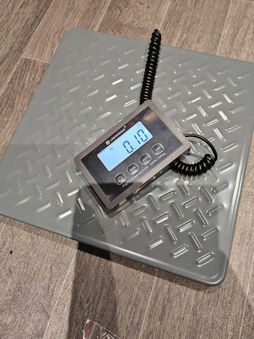 UNIWEIGH 200 кг, Цифрова везна за пощенски пратки, батерии и USB, сива