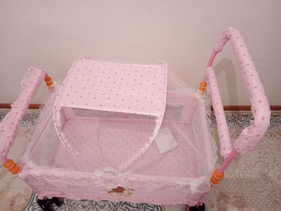 Детский крават и каляска  2в1