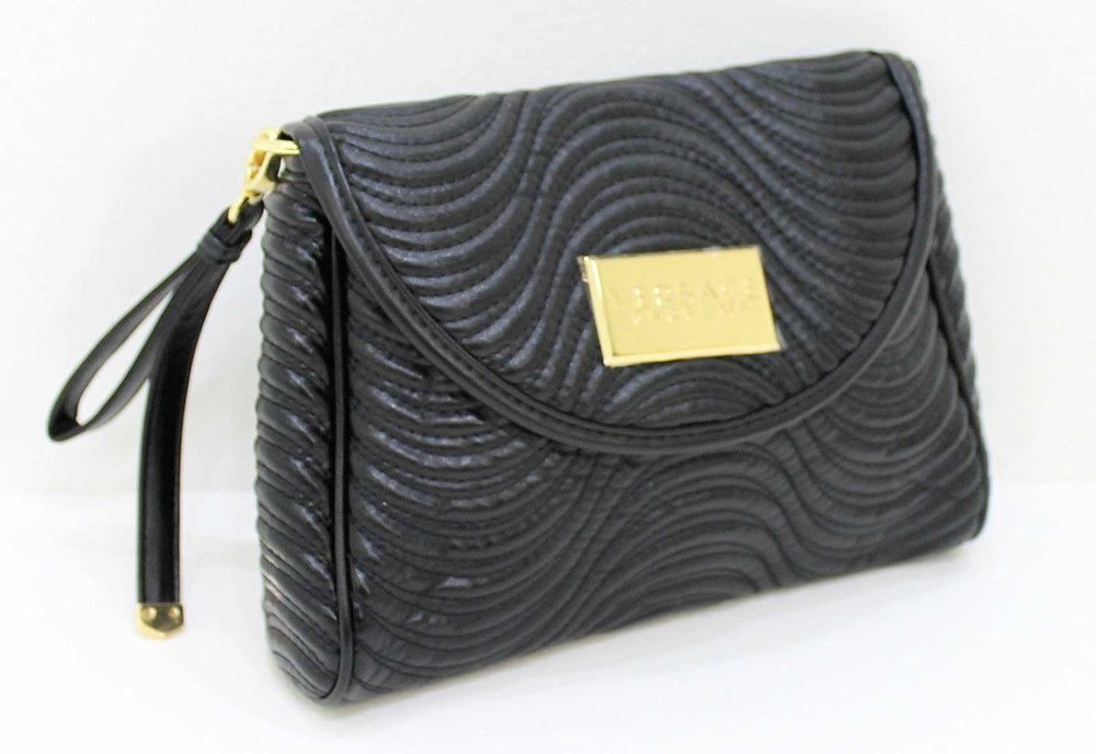 %ПРОМО% VERSACE – Дамска кожена черна вечерна чанта нова с етикети