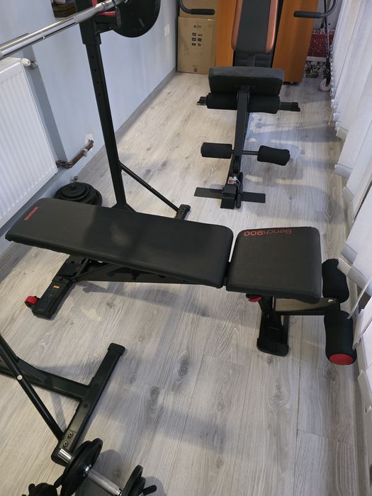 Aparat multifuncțional fitness, bancă înclinabilă cu suport și bicicleta magnetică fitness