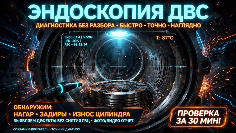 Диагностка двигателя ЭНДОСКОПОМ