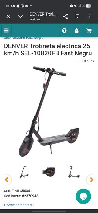 Vand Trotineta electrica Denver SEL-10820FB Fast Black