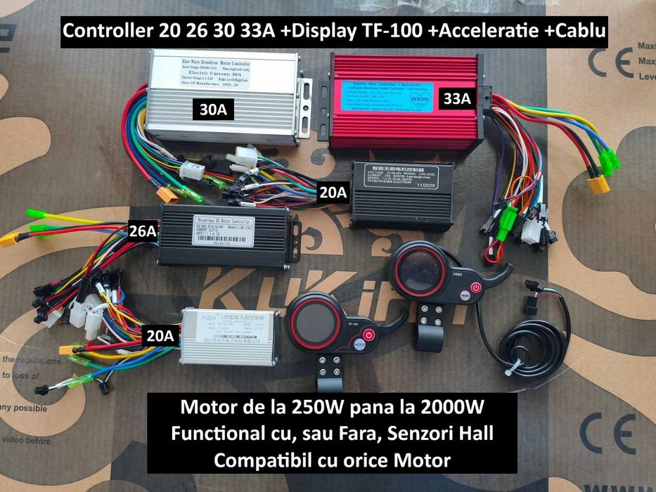 Controller 26A-33A 12 Mosfeti Display Acceleratie, 36-48-52-60-72V