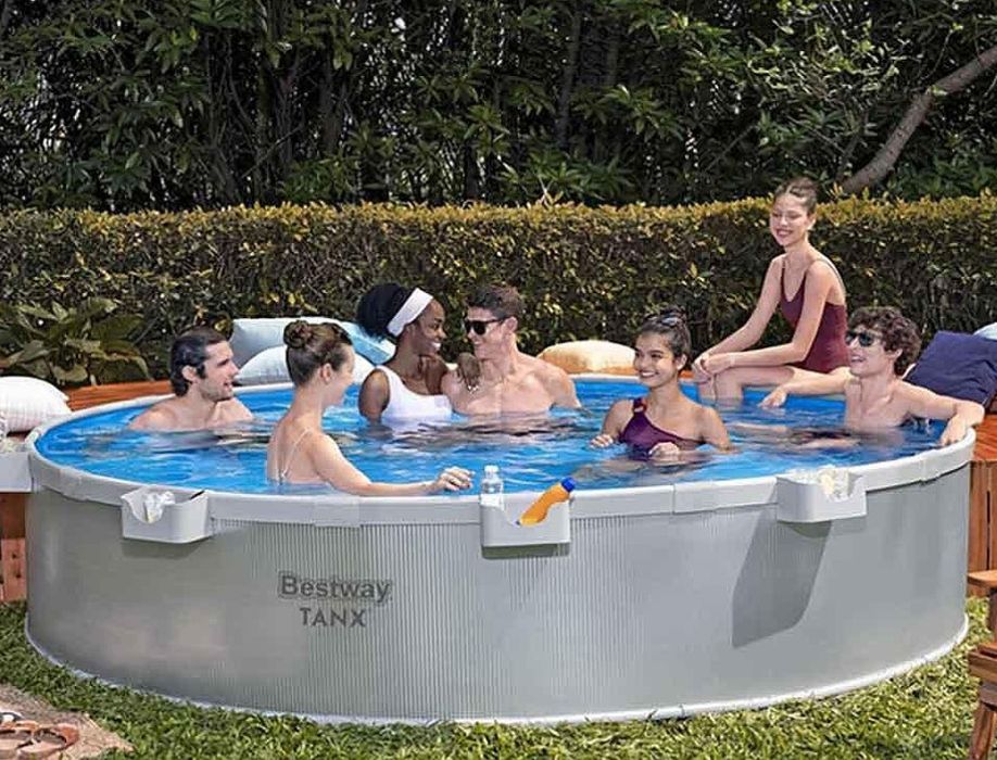 НОВ Луксозен метален басейн BESTWAY  3.05м-61 см. Гаранция 2 години