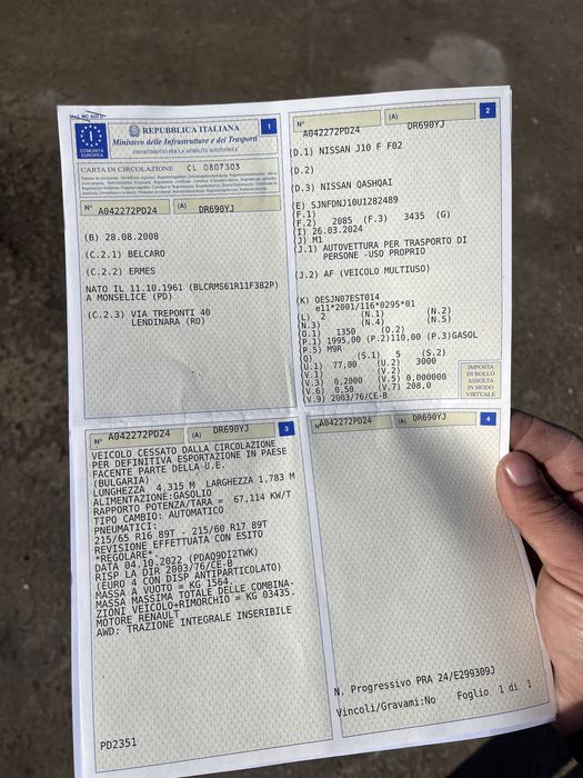 Nissan Qashqai 2.0D 4x4 Автомат ЧАСТИ!!