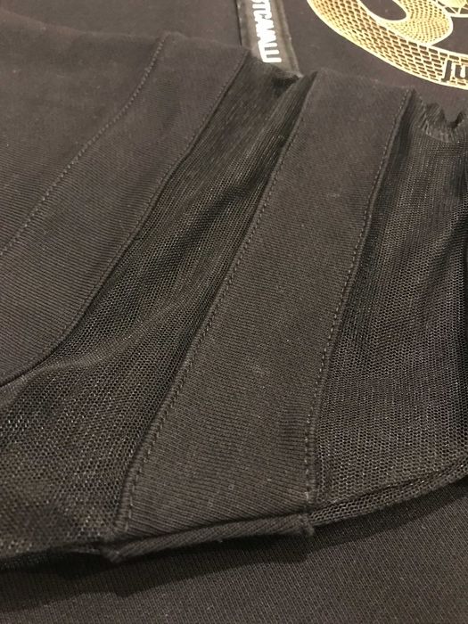 JUST CAVALLI, Суичър- Рокля със ЗЛАТНО Лого и ПРОЗРАЧНИ Вложки,  XL