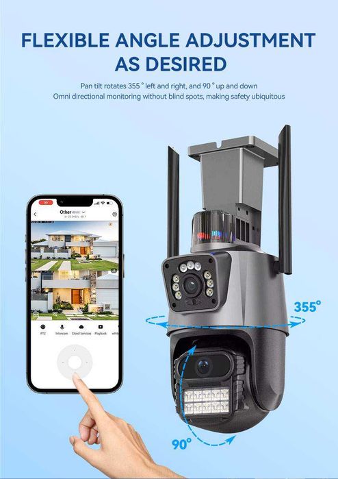 Камера с два обектива 6mpx, следене на движение, звукова сигнализация