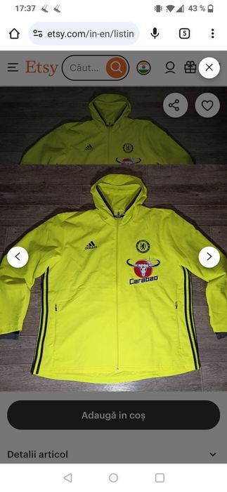 Jacheta Adidas Chelsea Londra S galben fluo