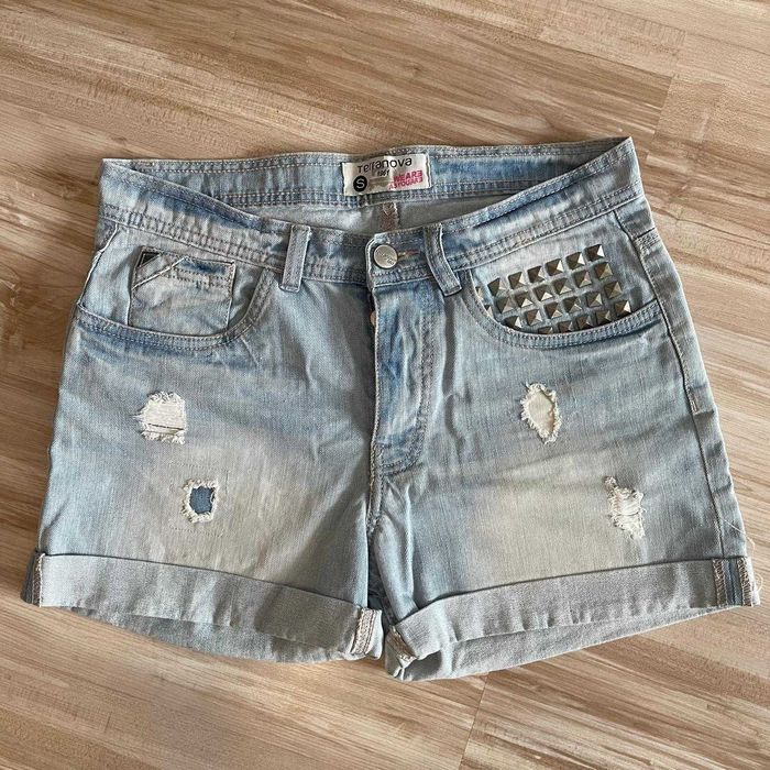 Pantaloni scurti Terranova dama marimea S, denim deschis, cu tinte