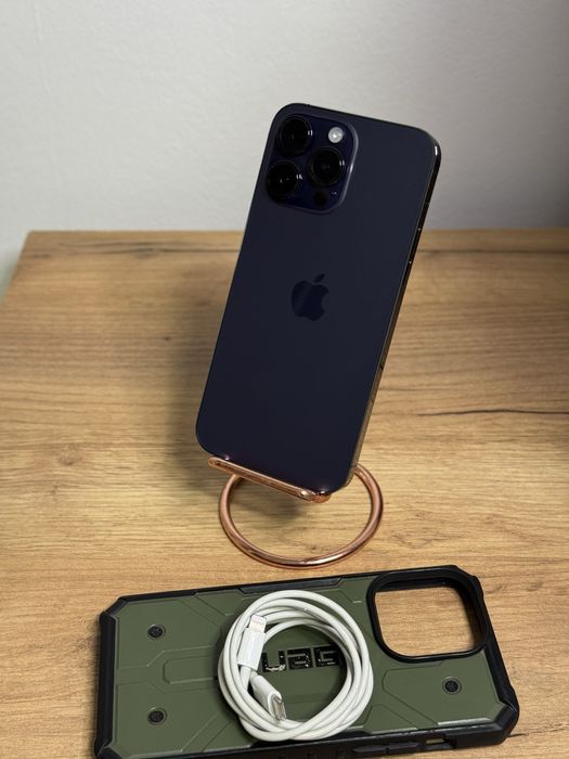 iPhone 14 Pro Max Deep Purple 93% impecabil + Husa / cablu