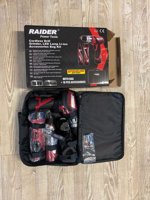 030124	Бормашина акум. Шлифовалка LED лампа 2xLi-ion 10.8V 1300mAh