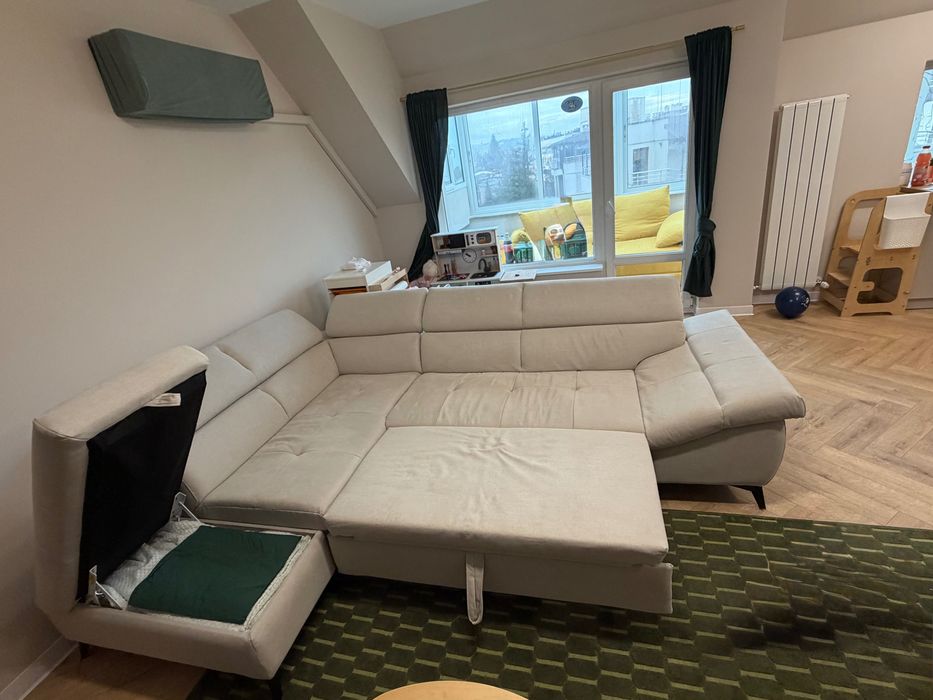 Продавам диван БИЛИ – десен подлакътник, функция сън и ракла