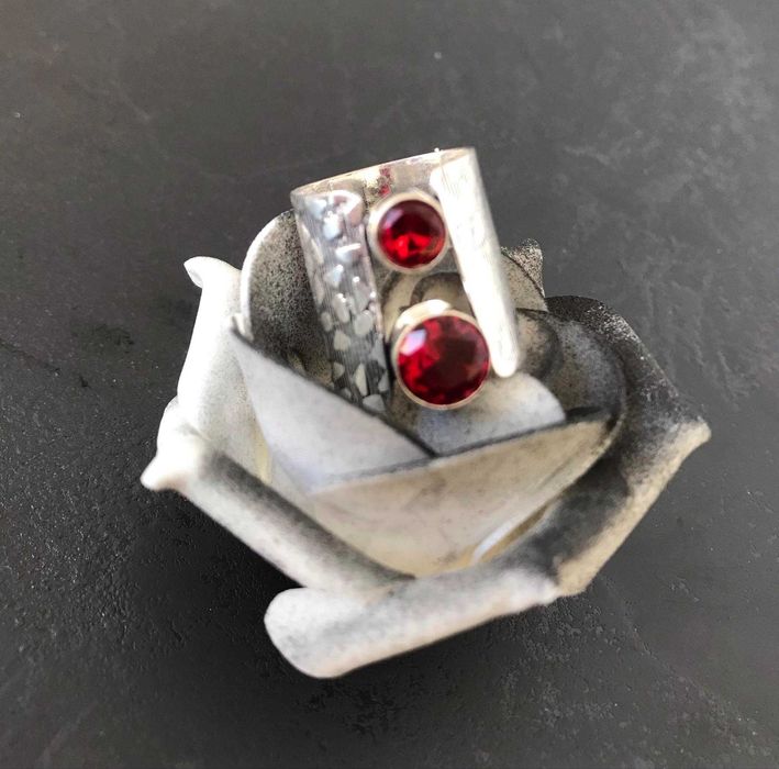 Inel Argint 925 cu Pietre Semipretioase Granat