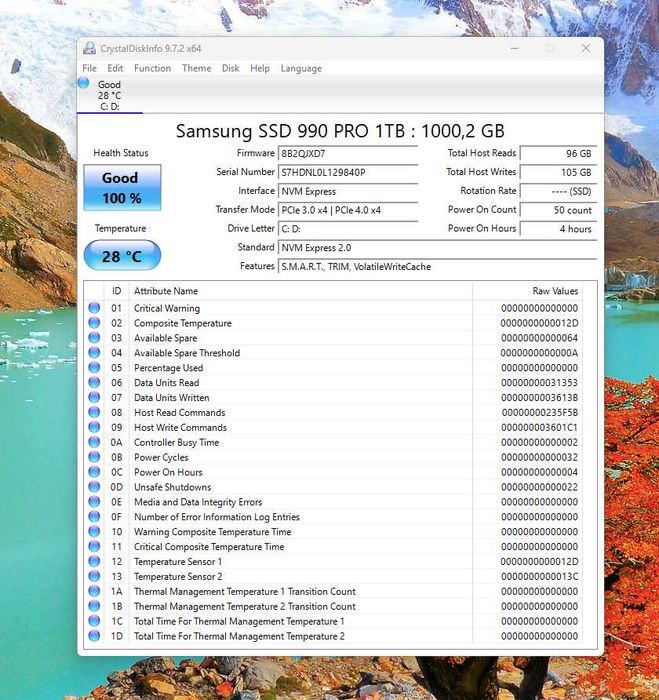Нов Samsung 990 PRO 1TB M.2 NVMe (2280) PCIe Gen 4.0 x4 / SSD Диск