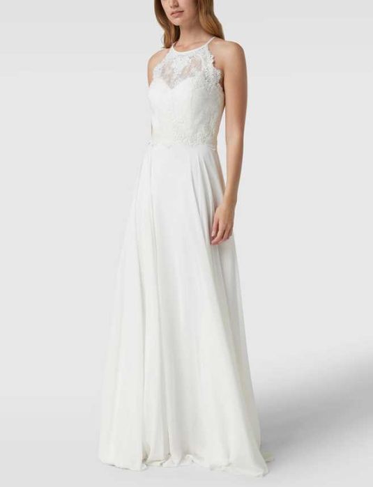 Бяла сватбена рокля, размер S булчинска