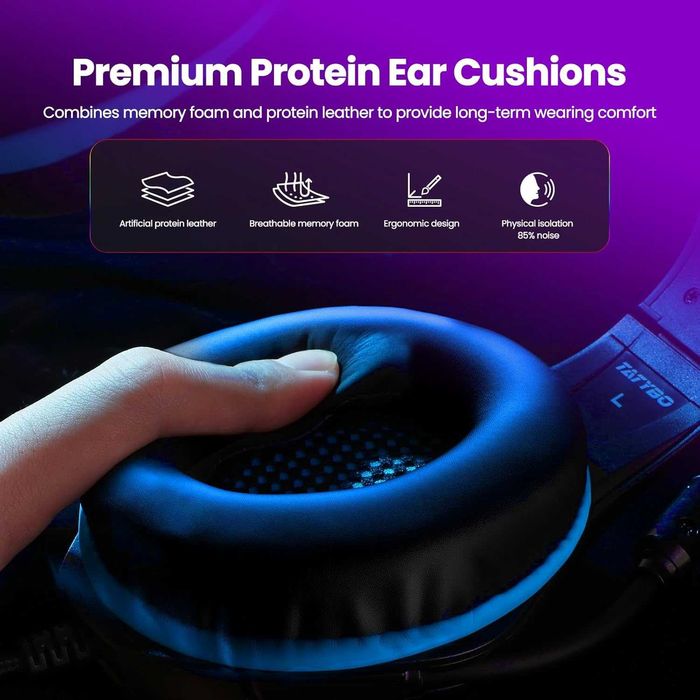 Геймърски слушалки с микрофон, 3.5 мм, LED, сплитер, USB удължител