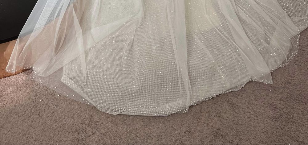 Voal lung Reya ivoriu