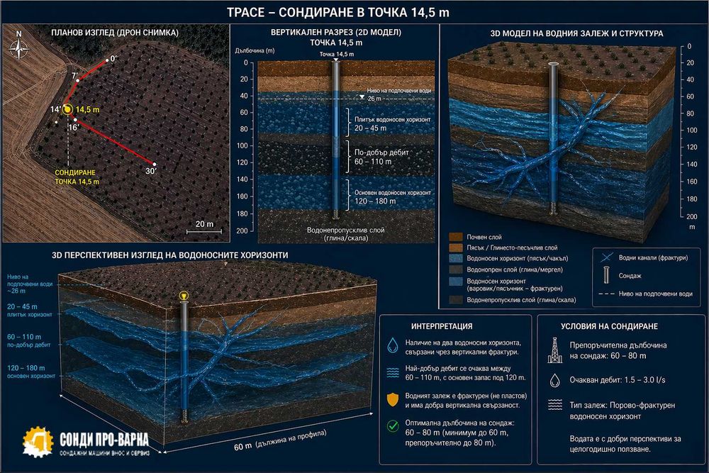 ПРОФЕСИОНАЛНО ГЕОФИЗИЧНО ИЗМЕРВАНЕ (ERT) ЗА ВОДА – 32-КАНАЛЕН ТОМОГРАФ - 650€