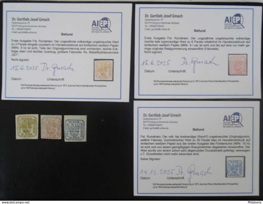 Romania LP 8-10 * , Principatele unite I , Tipar de mana , Expertizate