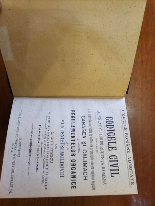 Codicele Civil 1894 – 3 volume rare – ex-libris Avocat N.T. Popescu, Secretar General PNȚ Ilfov 1932, Cavaler Ordinul Mihai Viteazu, Prefect Ilfov