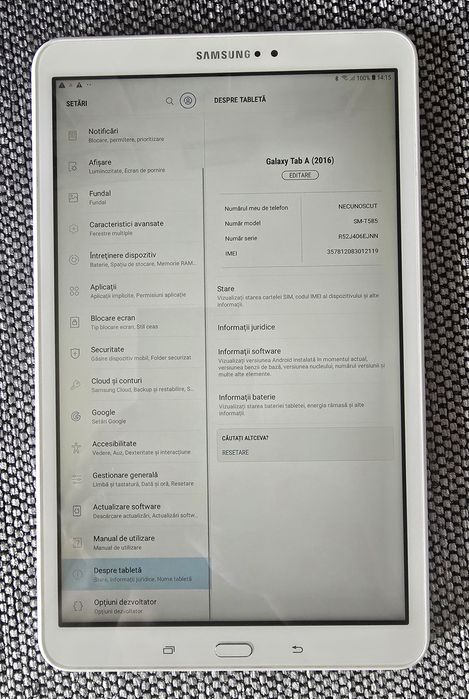Samsung Tab A6 (2016) SM-T585 ca nouă