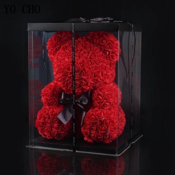 Figurina ursulet din flori artificiale de spuma 40 cm 150 lei