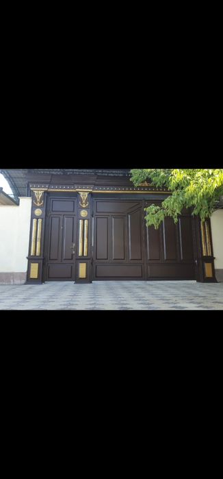 Покраска вороты, навесы, перила