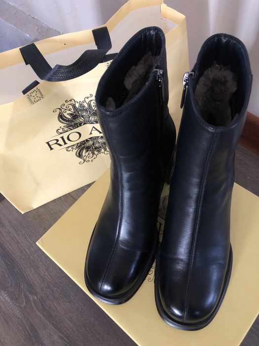 Зимние кожаные ботинки