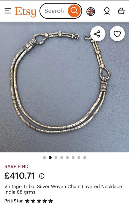 Colier etnic indian din argint 925,realizat manual