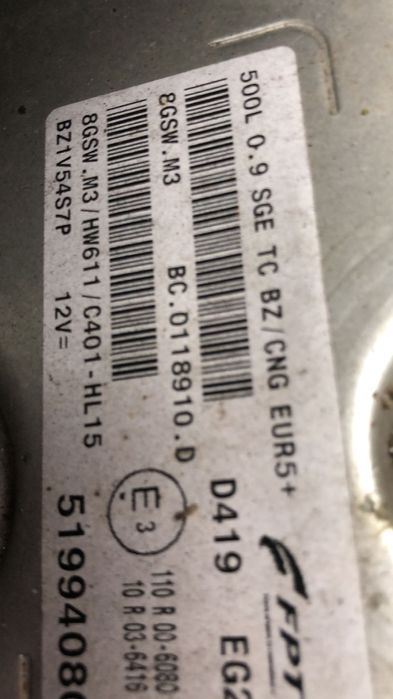 Piese Fiat 500L Motor 0.9 Benz. 2013-2017