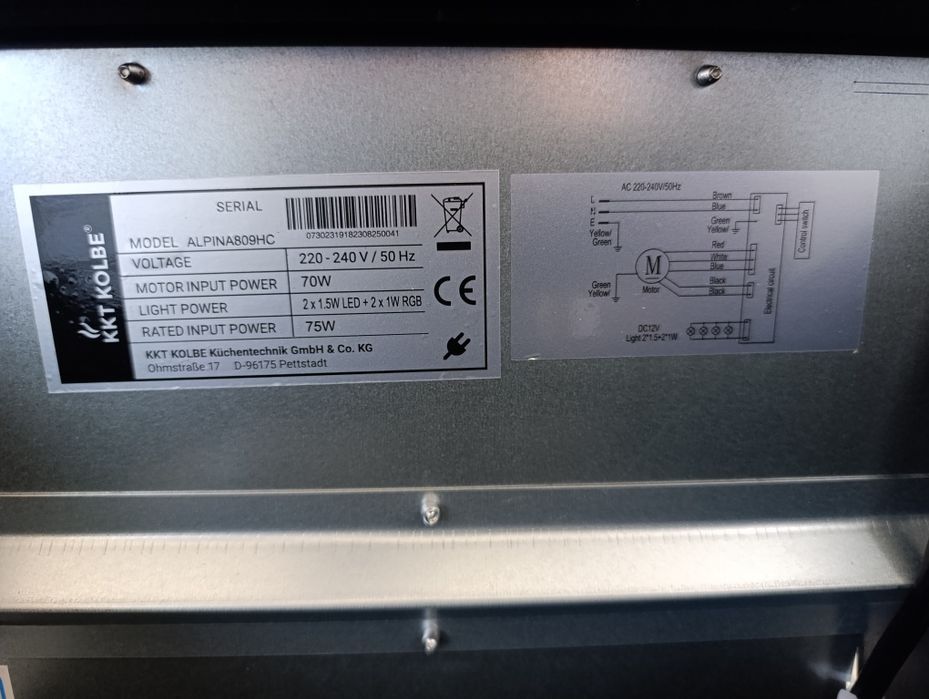 Нов  Стъклен аспиратор KOLBE 90см