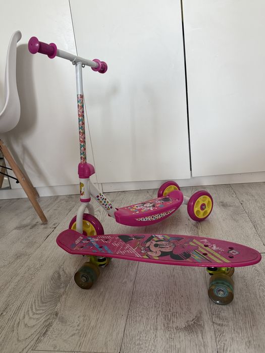 Set trotineta si skateboard Minnie Mouse