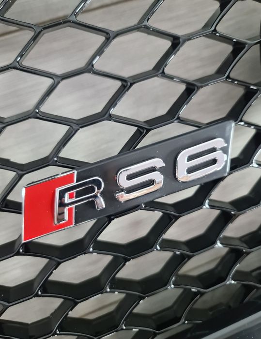 Oferta-Grila-Fagure-Neagra-Lucios-RS6-Look-Audi-A6-C7-Non-Facelift-NFL-2011-2012-2013-2014-2015-Sigle-Logo-Embleme-Incluse-Noua-Calitate-Superioara