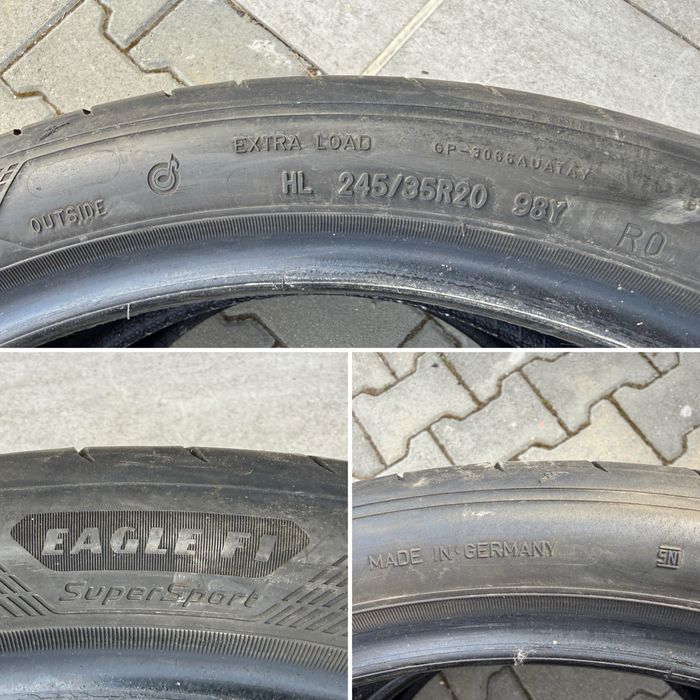 4бр. ОТЛИЧНИ Летни Гуми С Борд 245/35R/20 XL -GOODYEAR SuperSport- DOT:3624- 6.0мм+5.5мм *SoundComfort*