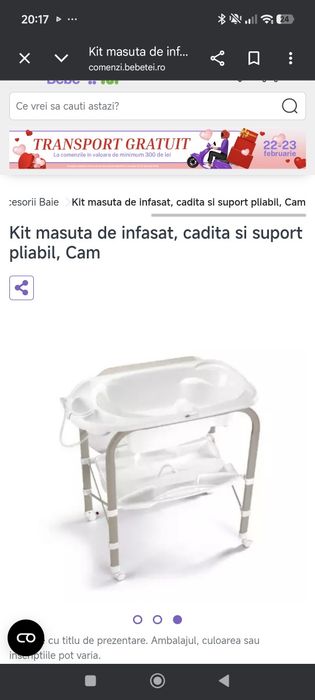 Cădiță cu masa de înfășat