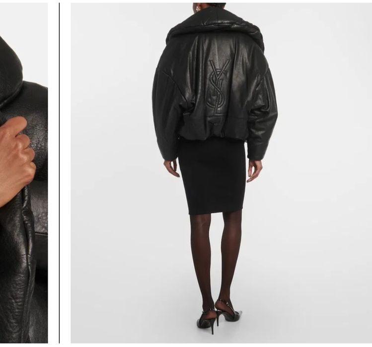 Продам кожаный дутый пуховик