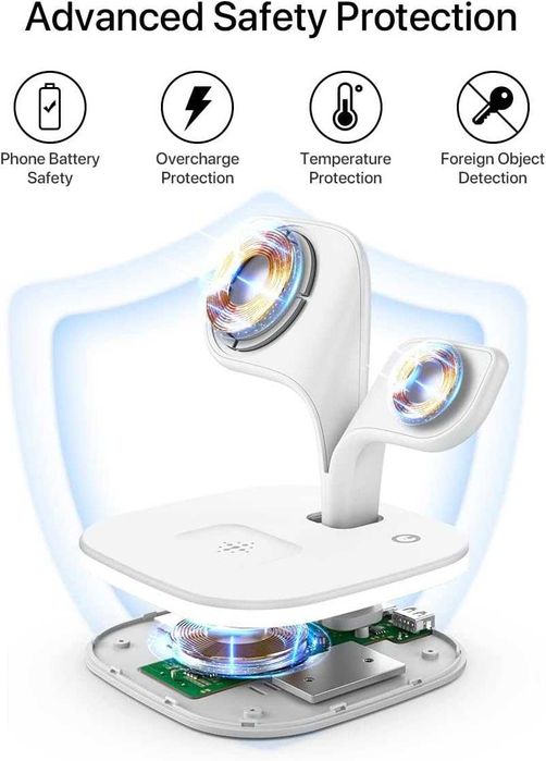 Безжична станция за зареждане 5 в 1 YM- UD 22 за Apple, Samsung и др.